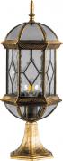Светильник садово-парковый Feron PL171 шестигранный на постамент 60W E27 230V, черное золото