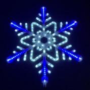 Светодиодная снежинка динамика 72 см  бело-синий 