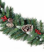 Гирлянда Еловый шлейф с ягодами и шишками D6101